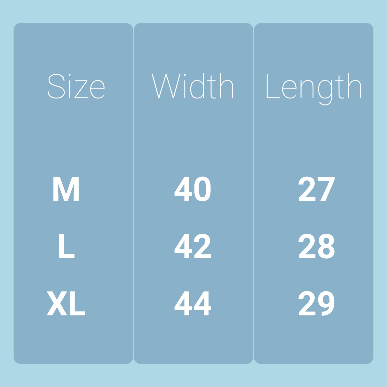 Size chart for Sweatshirt by 19th November