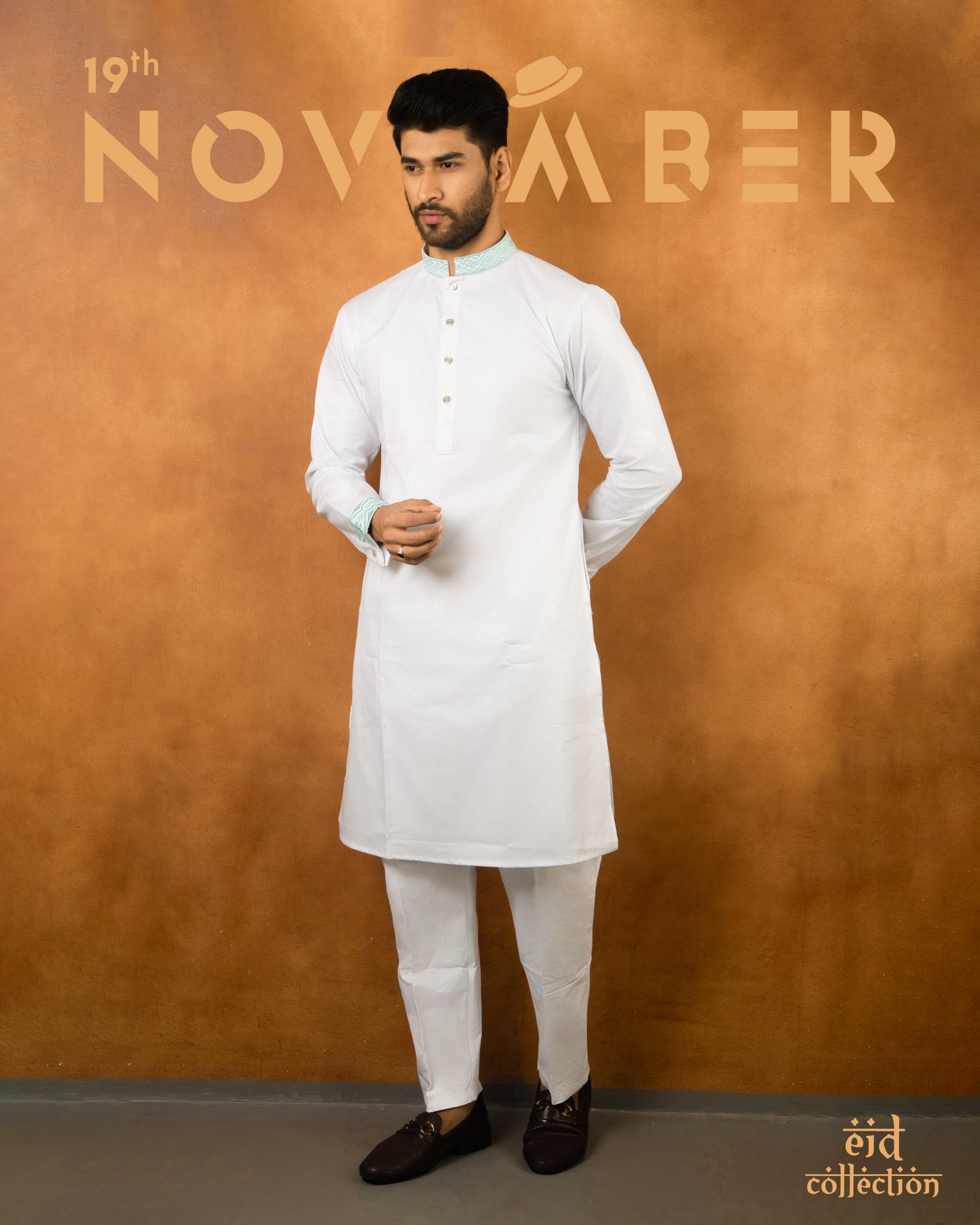 Luxury Panjabi by 19th November white cuff sleeve